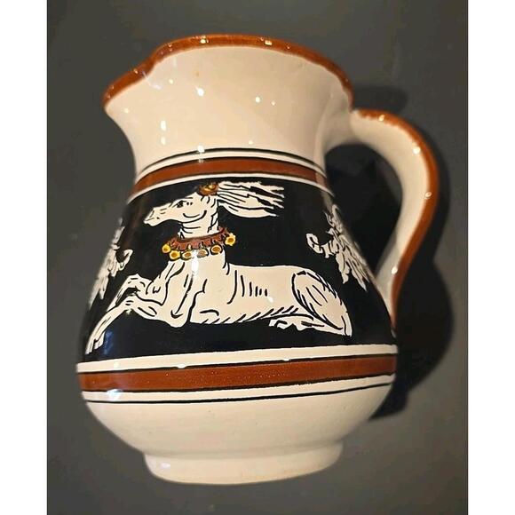 Siena Italy Deer Stag Small 6" Pottery Pitcher Creamer - Picture 3 of 5